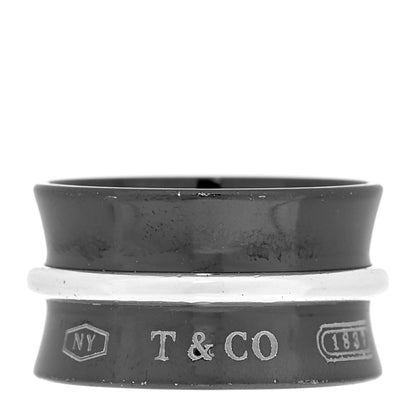 Tiffany Sterling Silver Titanium 1837 Wide Ring 56 7.5 8 of 8