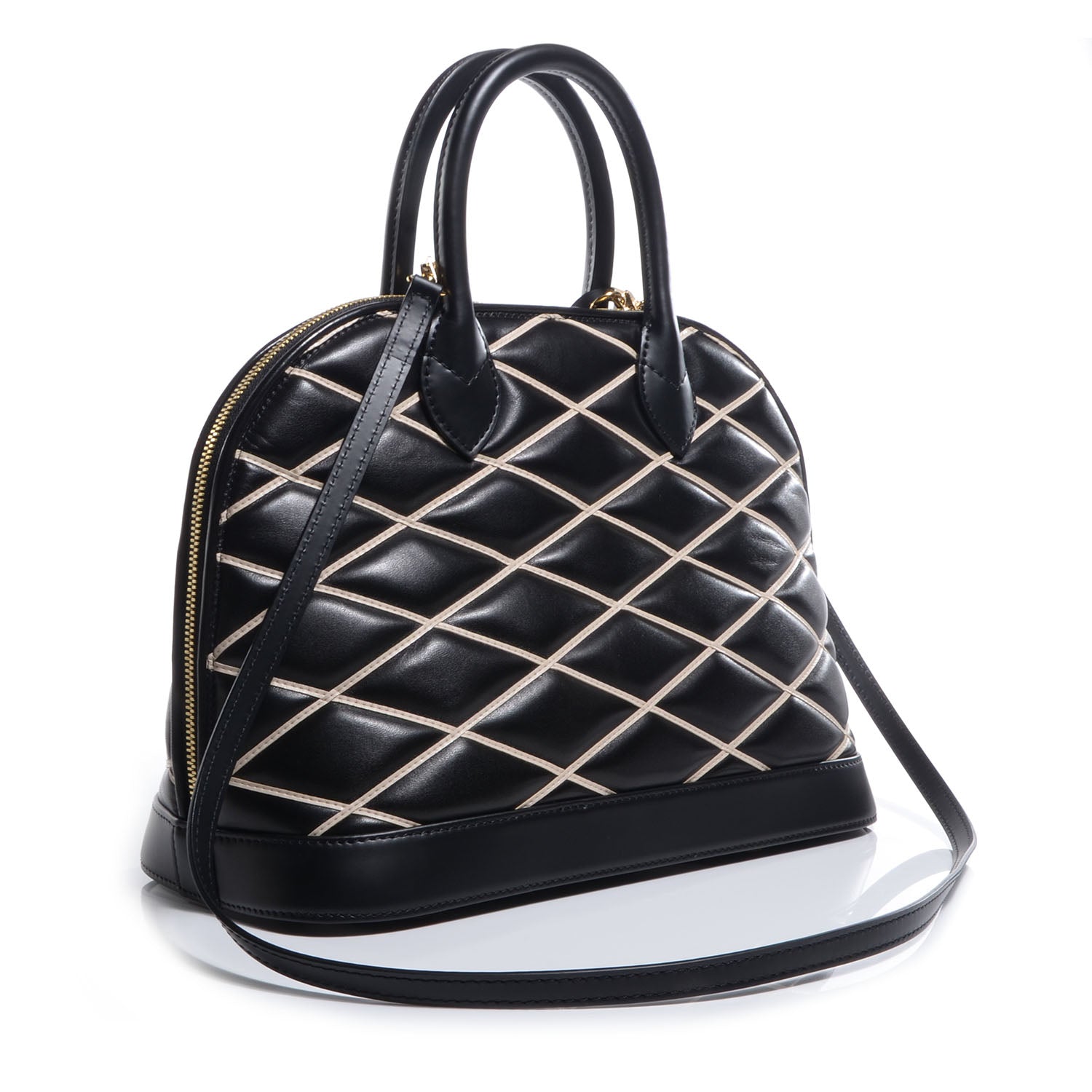 Louis Vuitton Lambskin Malletage Alma PM Black 3 of 7