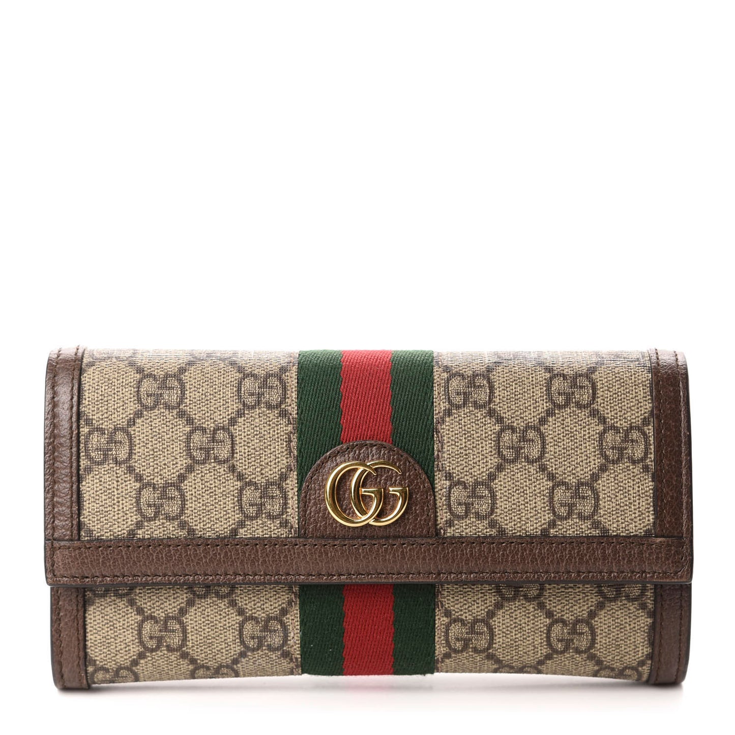 GG Supreme Monogram Web Ophidia Continental Wallet Brown