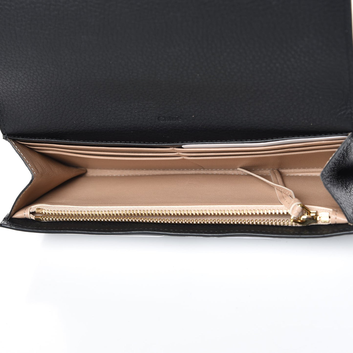 Calfskin Alphabet Long Wallet Black