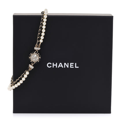 Chanel Pearl Crystal Lambskin CC Choker Gold Black 6 of 6