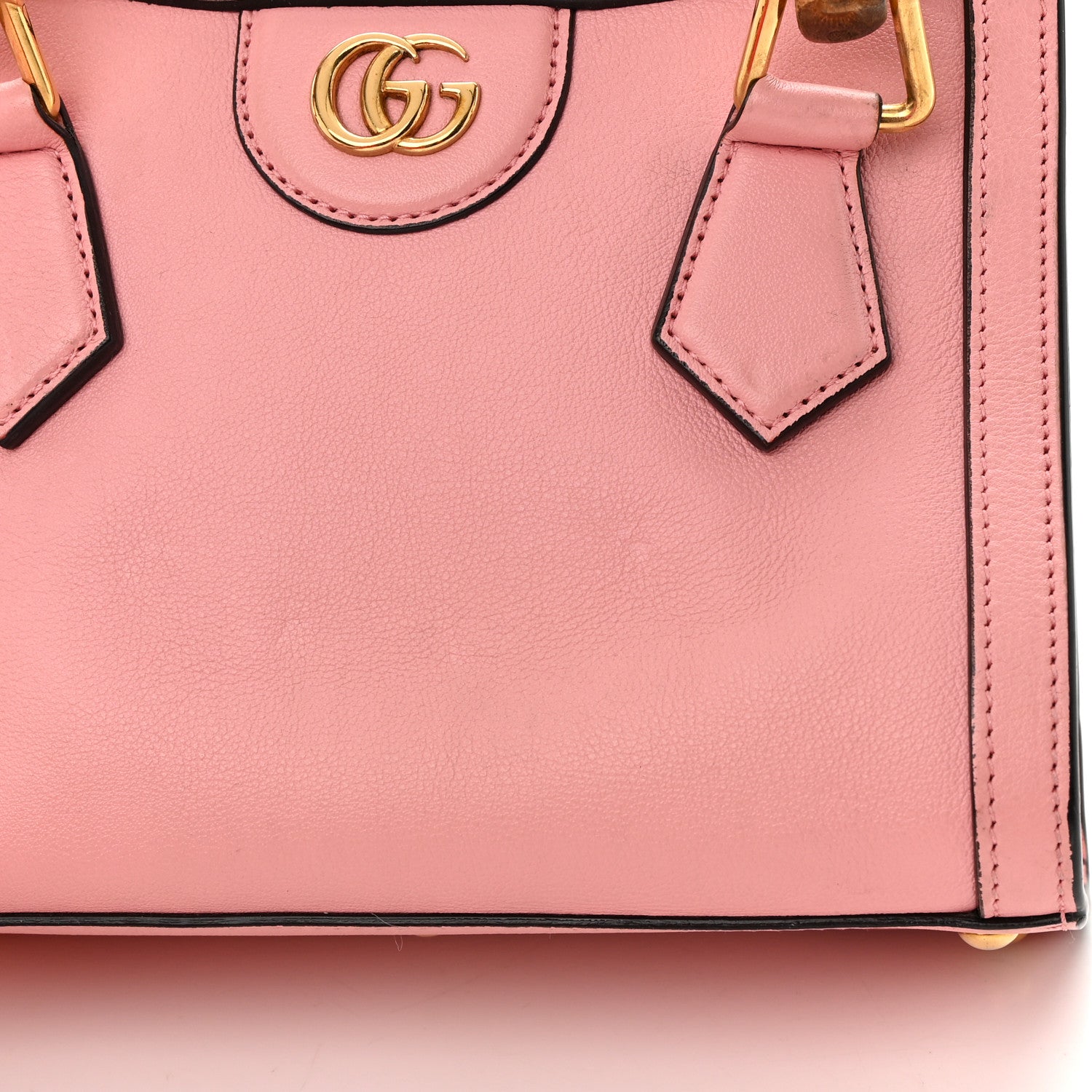 Gucci Wonka Grain Calfskin Mini Diana Tote Bag Wild Rose Fuxia Fluo 14 of 16