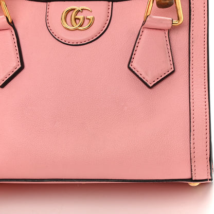 Gucci Wonka Grain Calfskin Mini Diana Tote Bag Wild Rose Fuxia Fluo 14 of 16
