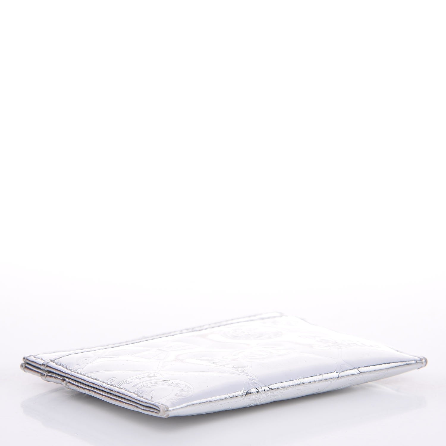 Chanel Patent Calfskin Lucky Symbols Card Holder Case Silver 5 of 9