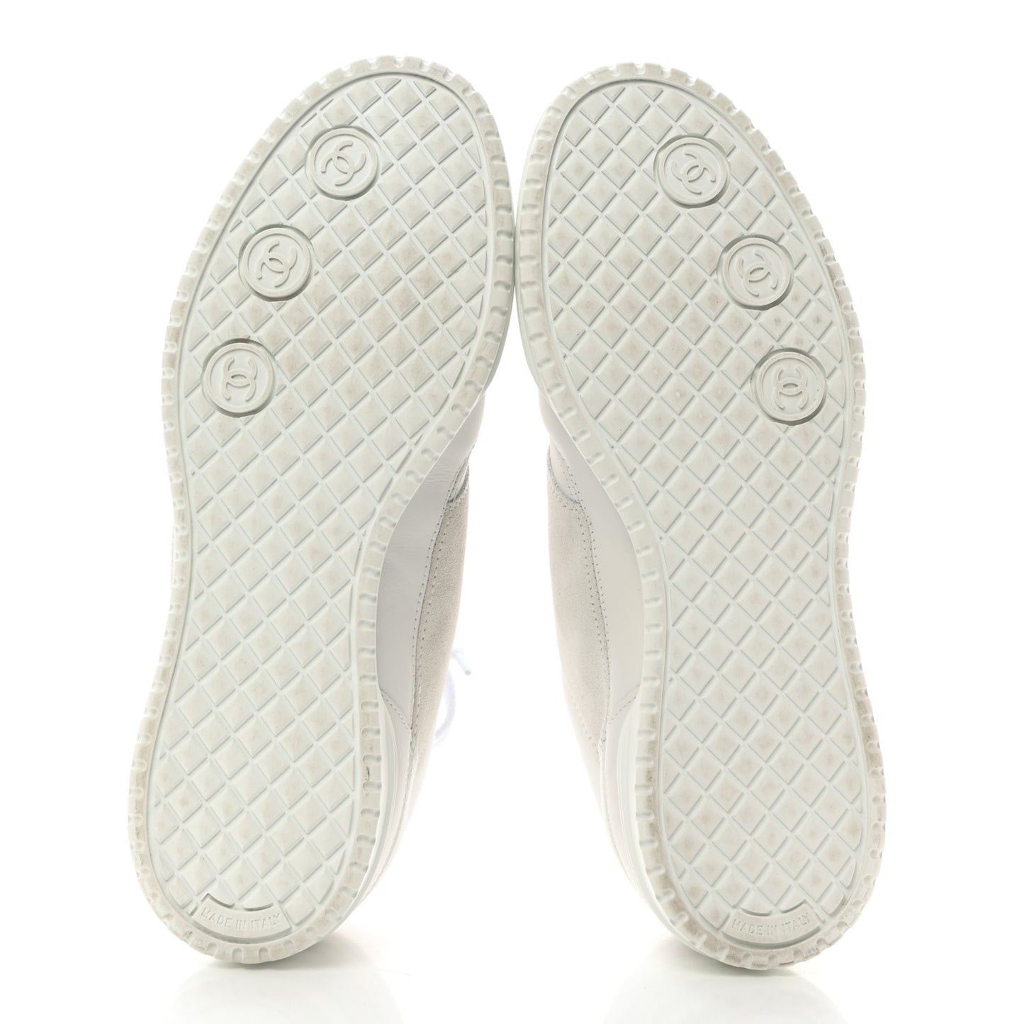 Calfskin Suede Coco Mark Logo Womens Sneakers 39 White