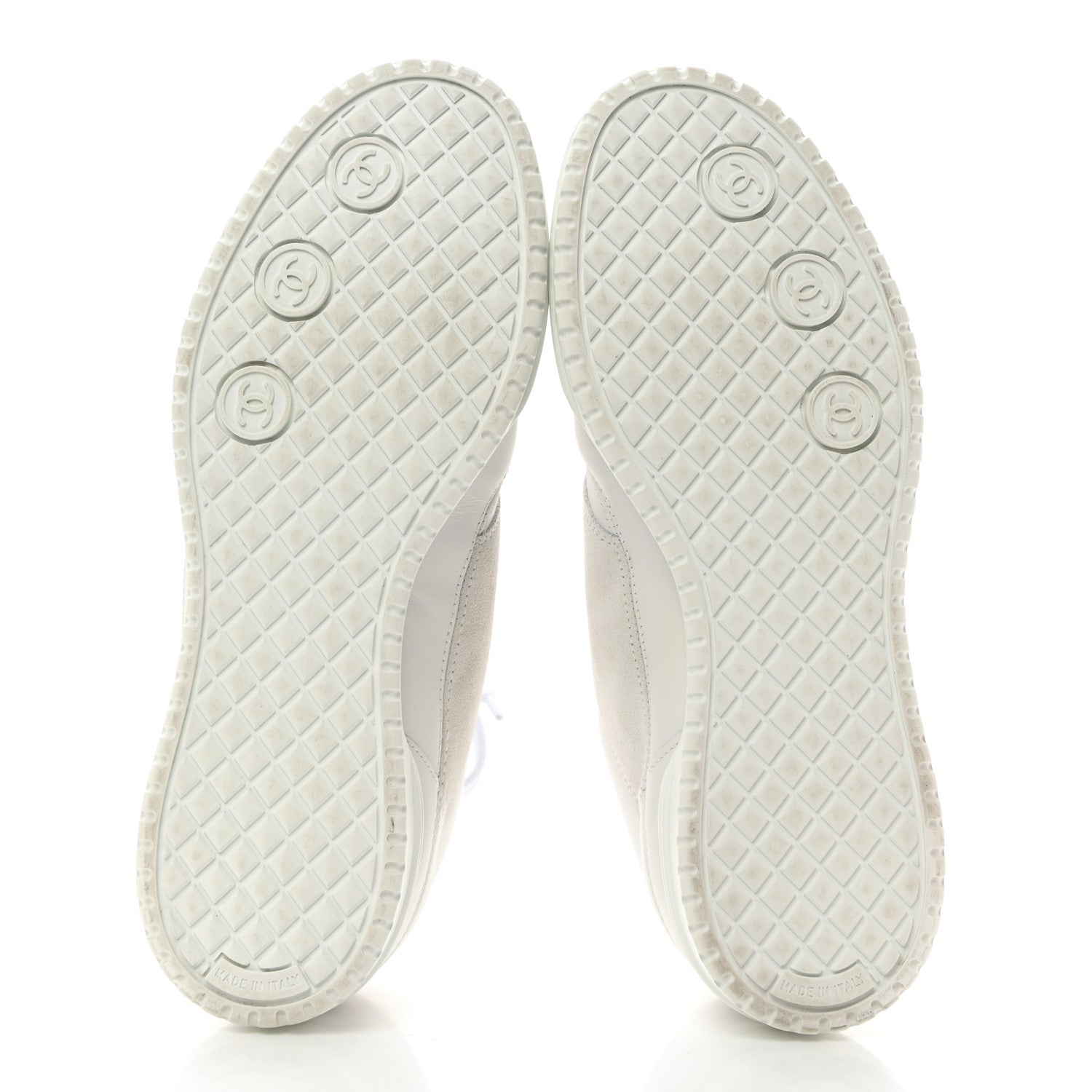Chanel Calfskin Suede Coco Mark Logo Womens Sneakers 39 White 6 of 10