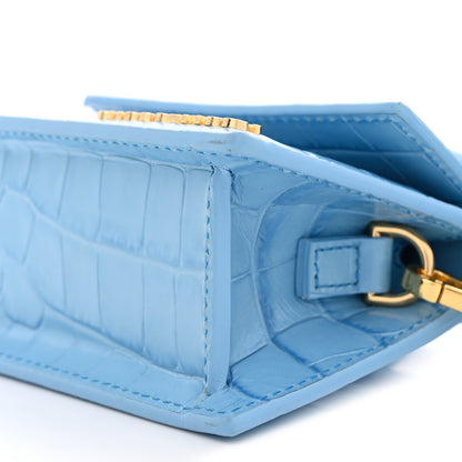 Jacquemus Calfskin Crocodile Embossed Le Chiquito Blue 9 of 9