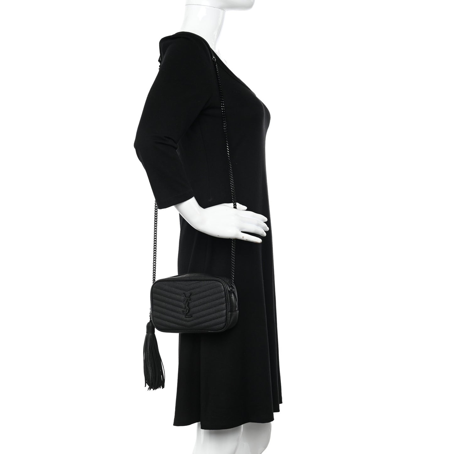 Grain De Poudre Matelasse Monochrome Monogram Mini Lou Camera Bag Black