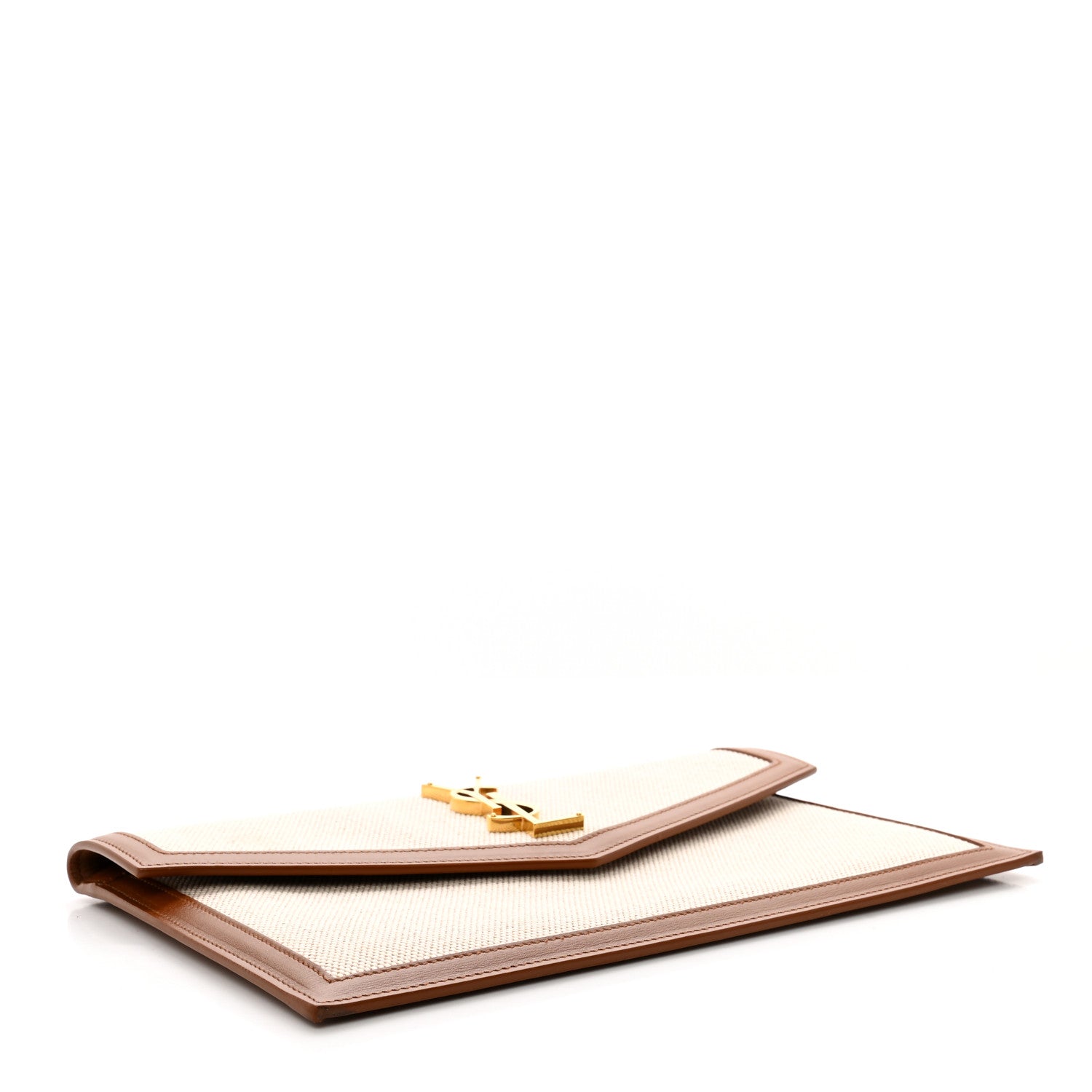 Saint Laurent Canvas Uptown Pouch Natural Beige Brick 4 of 8