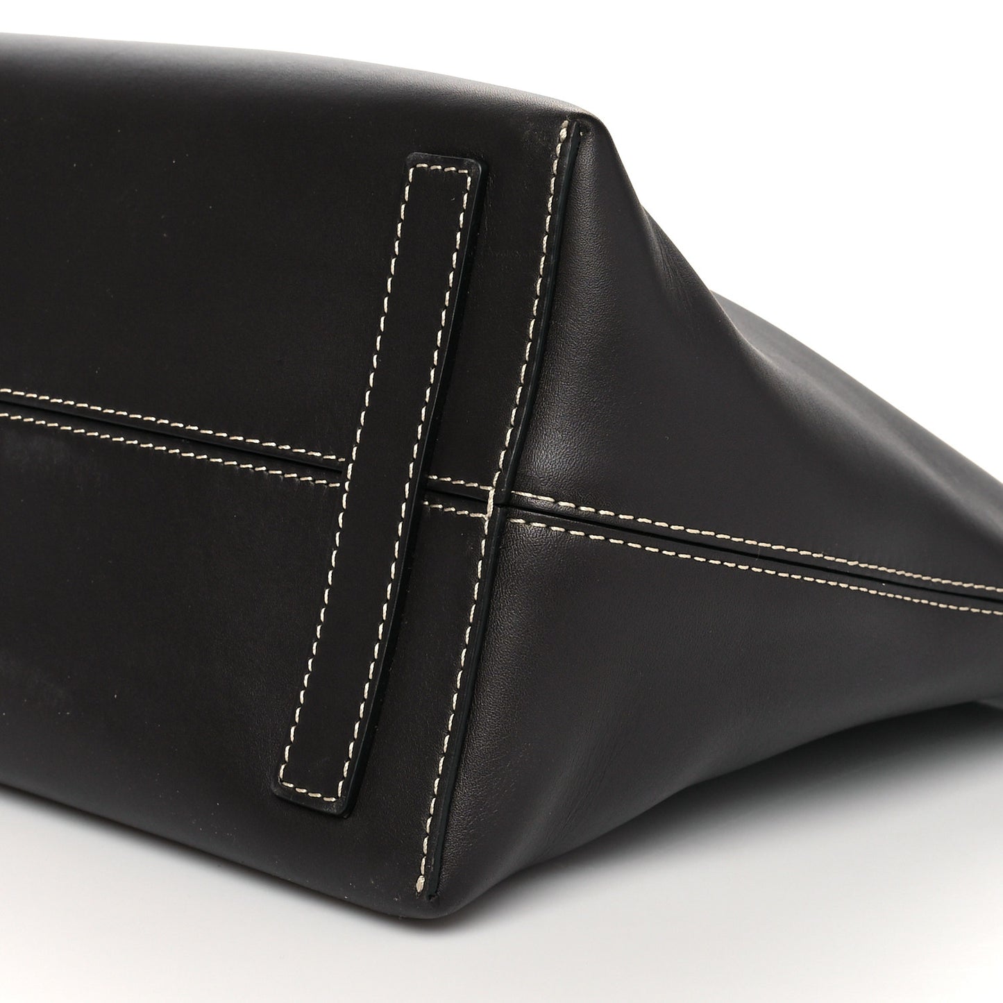 Calfskin Medium Society Top Handle Tote Dark Brown