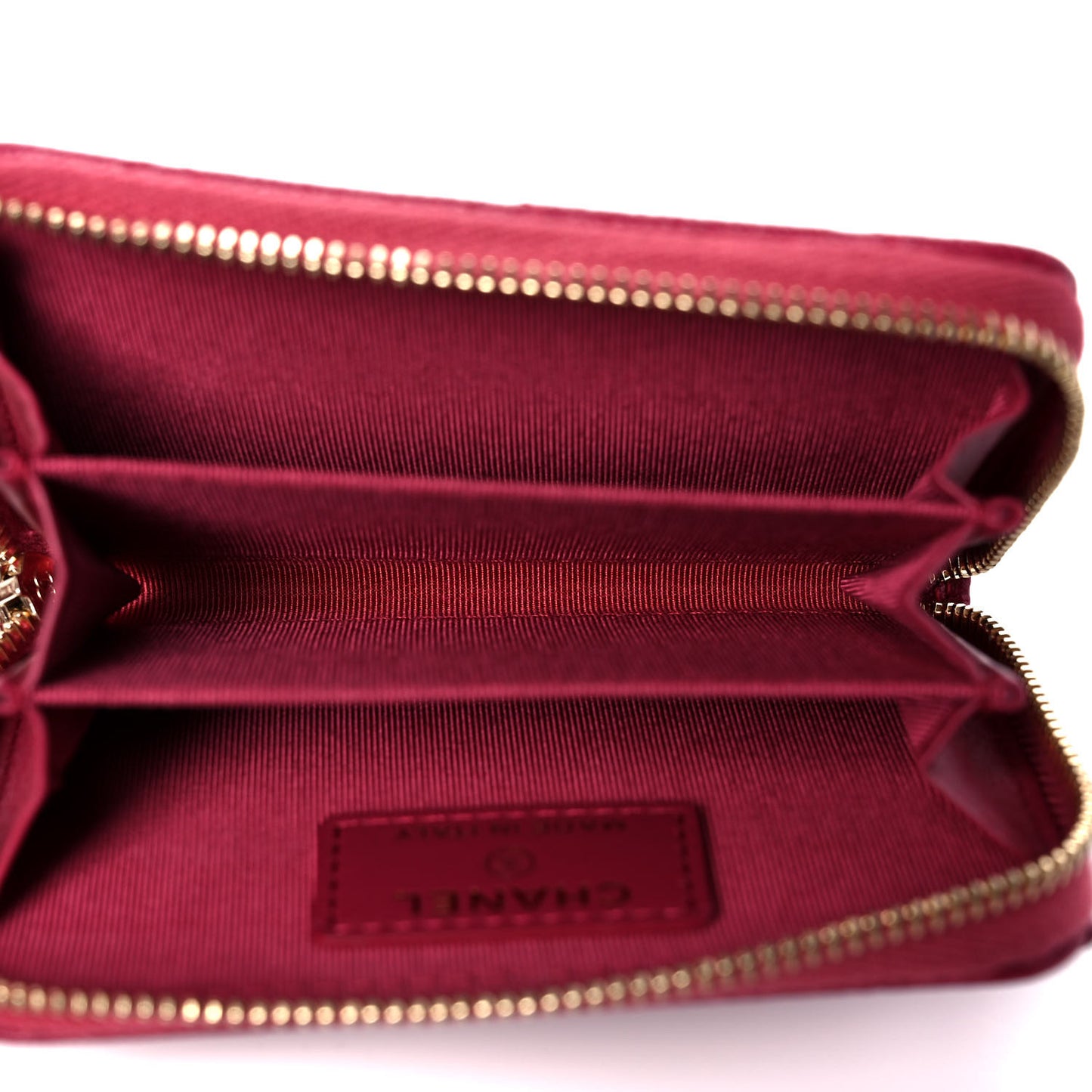 Caviar Quilted Zip Coin Purse Dark Pink