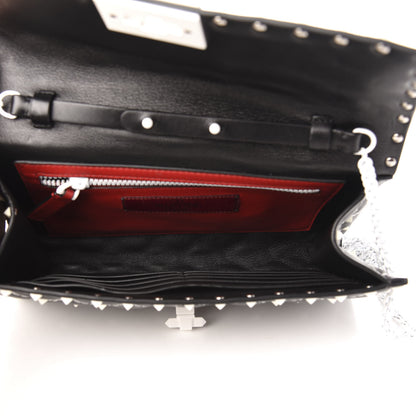 Valentino Garavani Lambskin Free Rockstud Spike Wallet On Chain Black 5 of 10