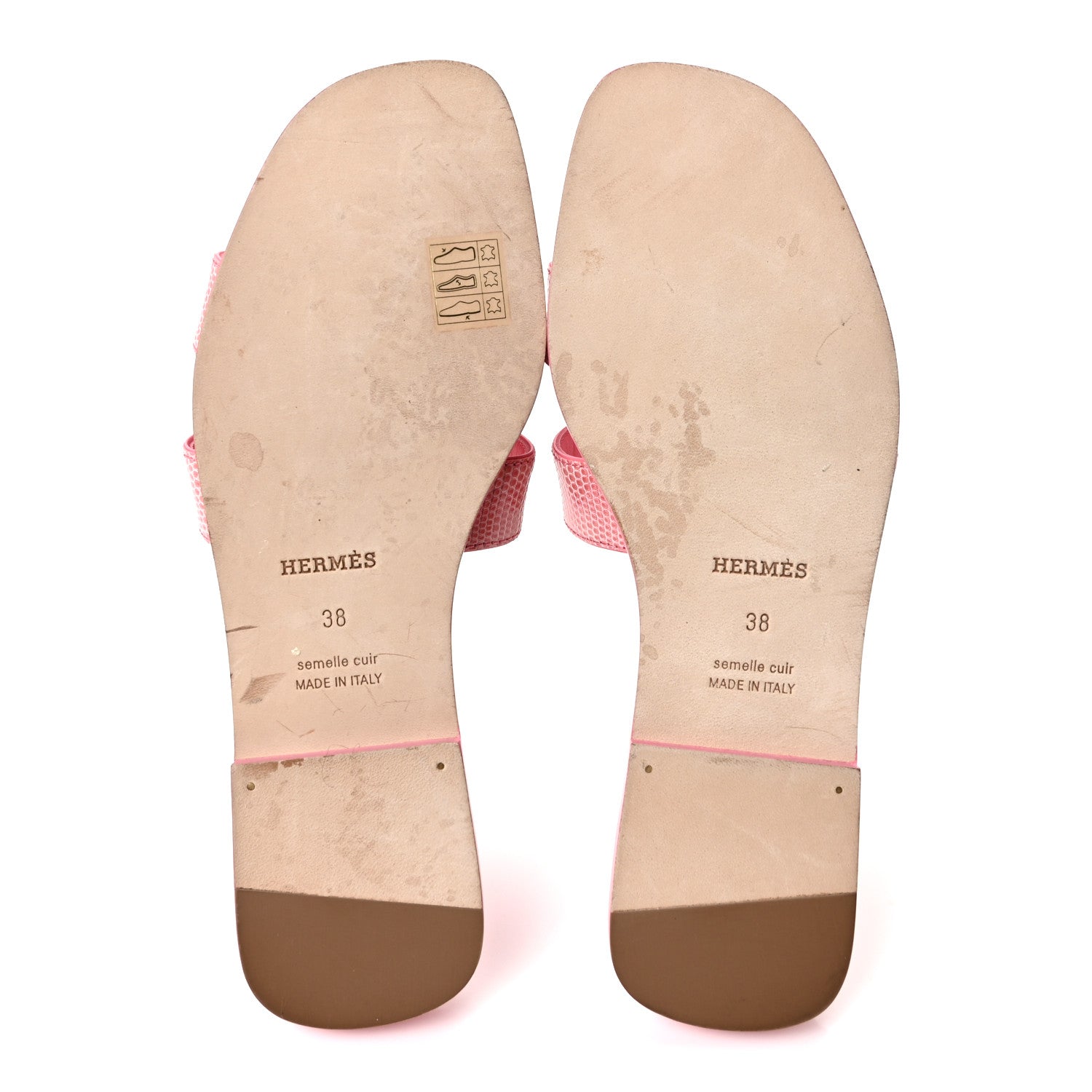 Hermes Lizard Oran Sandals 38 Pavot 6 of 10
