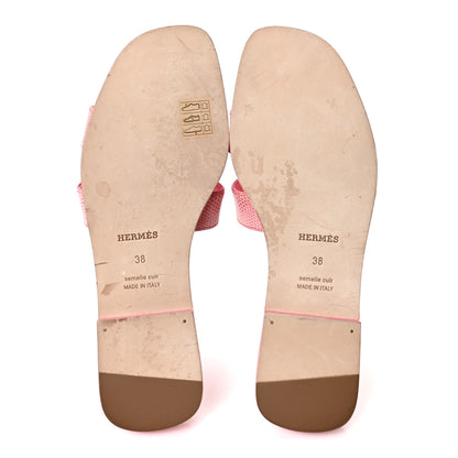 Hermes Lizard Oran Sandals 38 Pavot 6 of 10