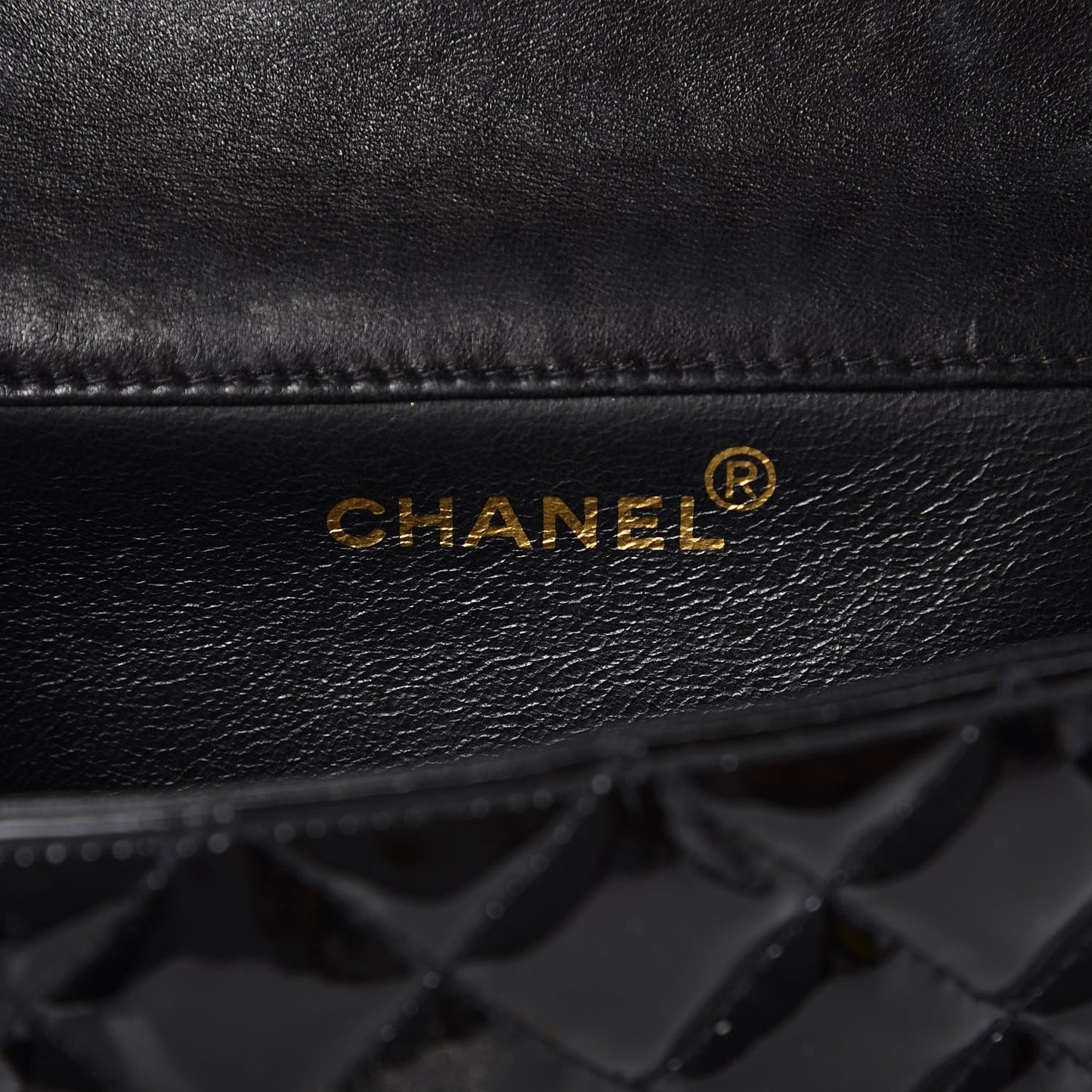 Patent Quilted Small Double Sided Flap Black