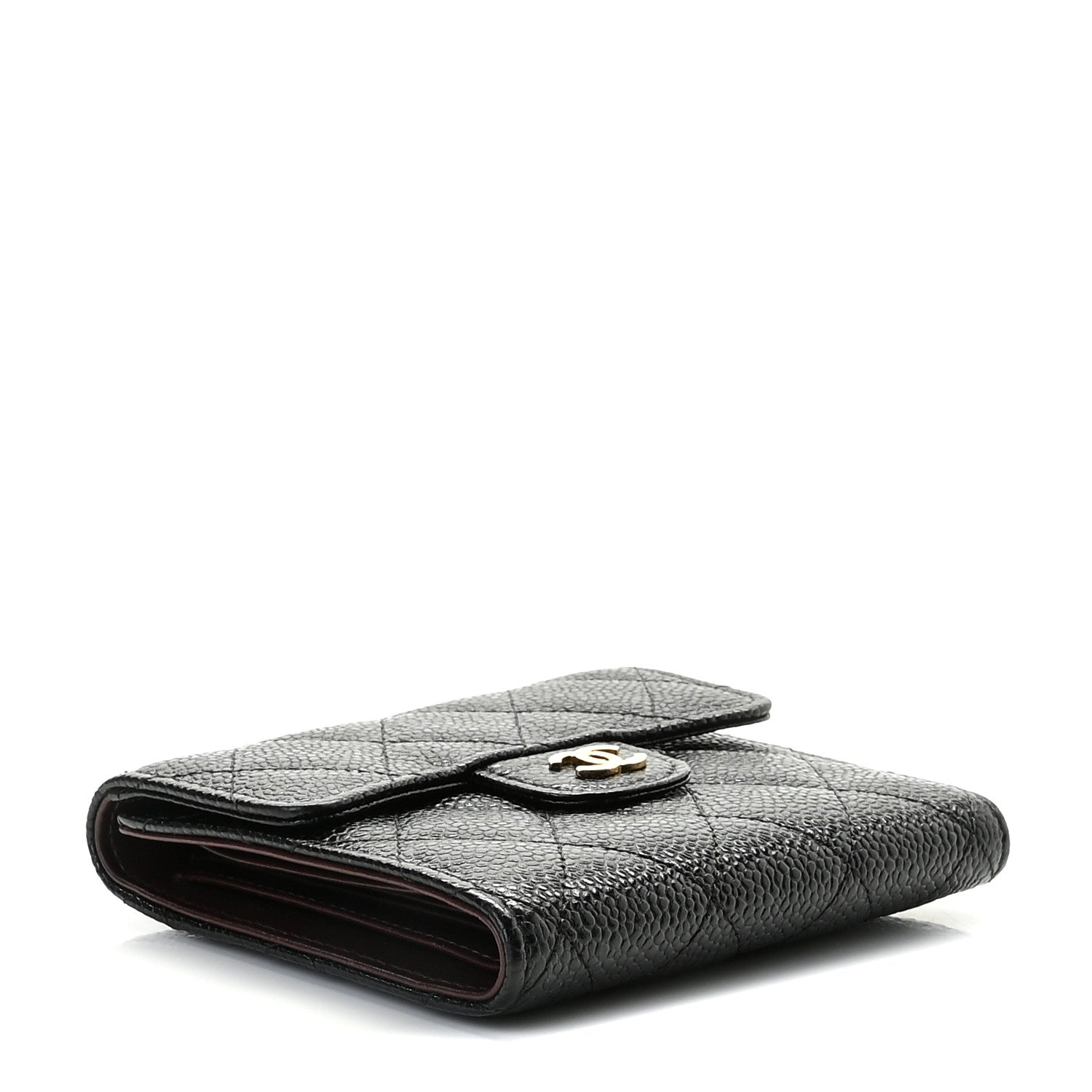 Chanel Caviar Quilted Compact Flap Wallet Black 5 of 10
