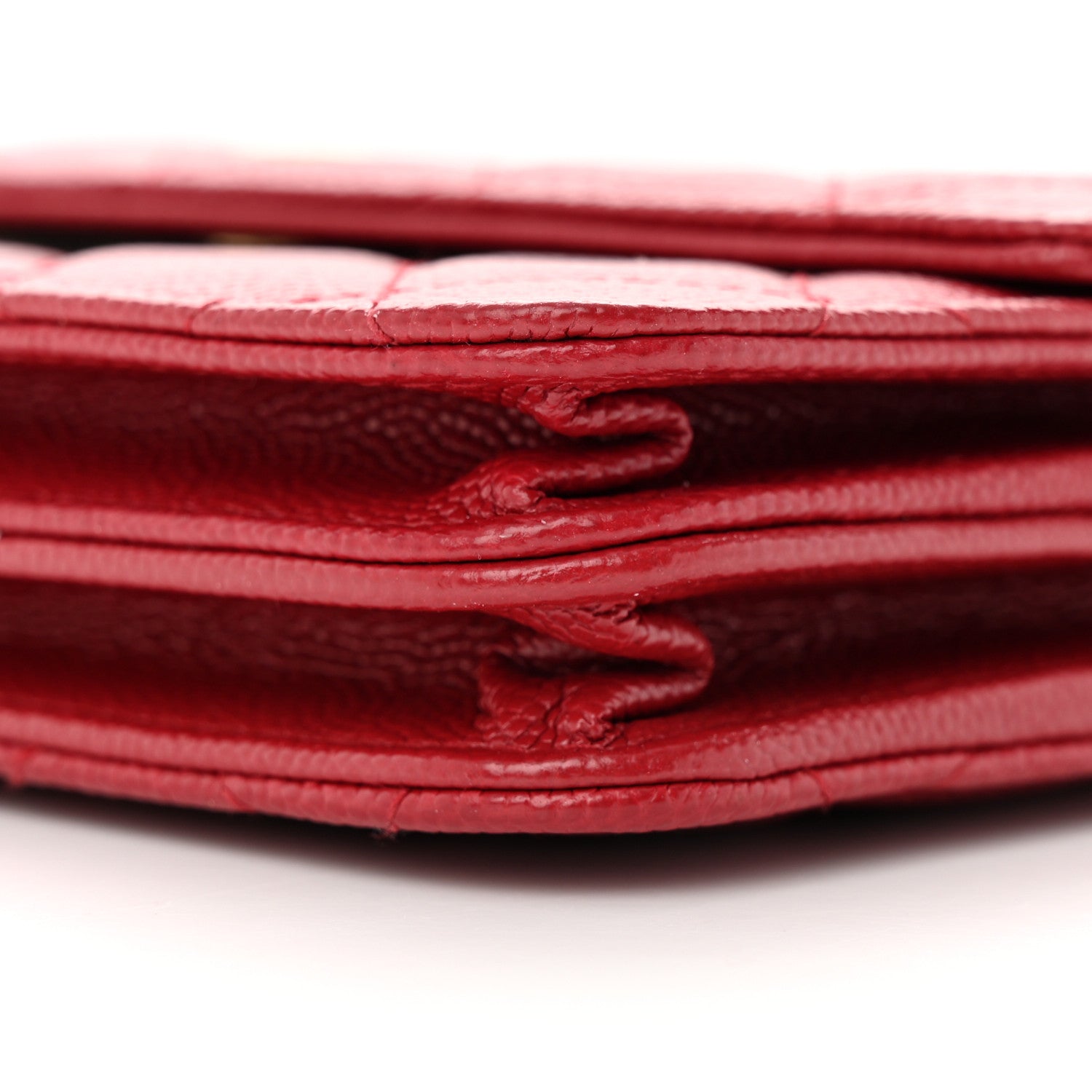 Chanel Caviar Quilted Square Wallet On Chain WOC Dark Red 11 of 17