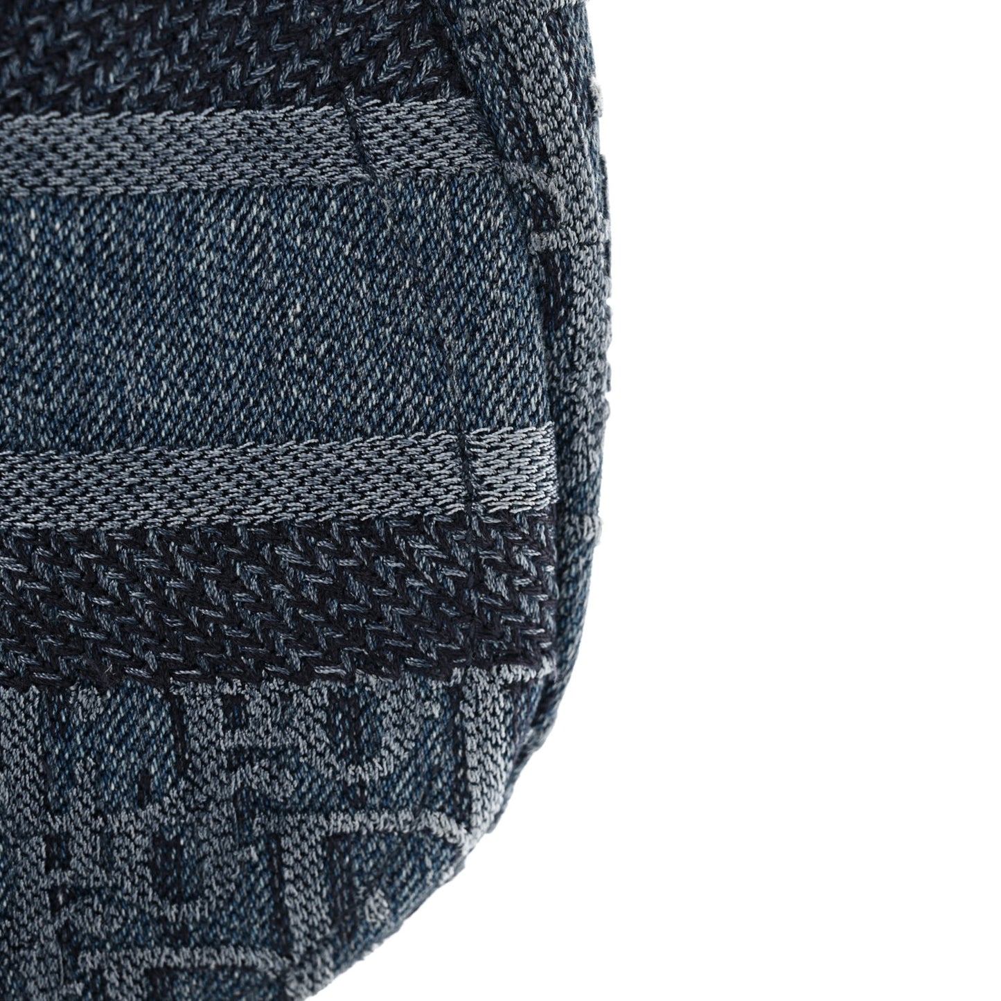 Oblique Embroidered Saddle Bag Denim Blue