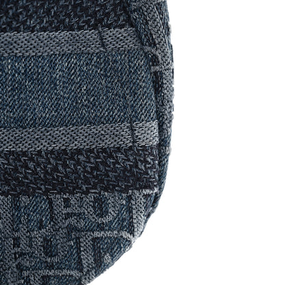 Christian Dior Oblique Embroidered Saddle Bag Denim Blue 14 of 18