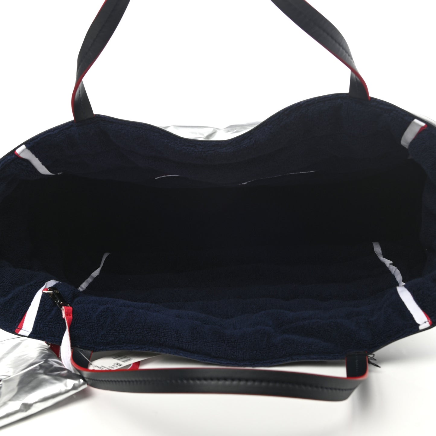 Reversible Chanel Airlines Tote Silver Navy