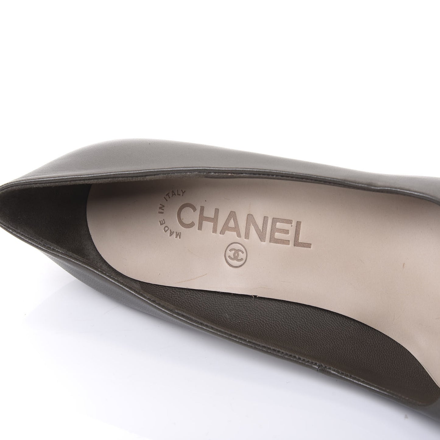 Lambskin Cap Toe CC Pumps 36.5 Grey Black