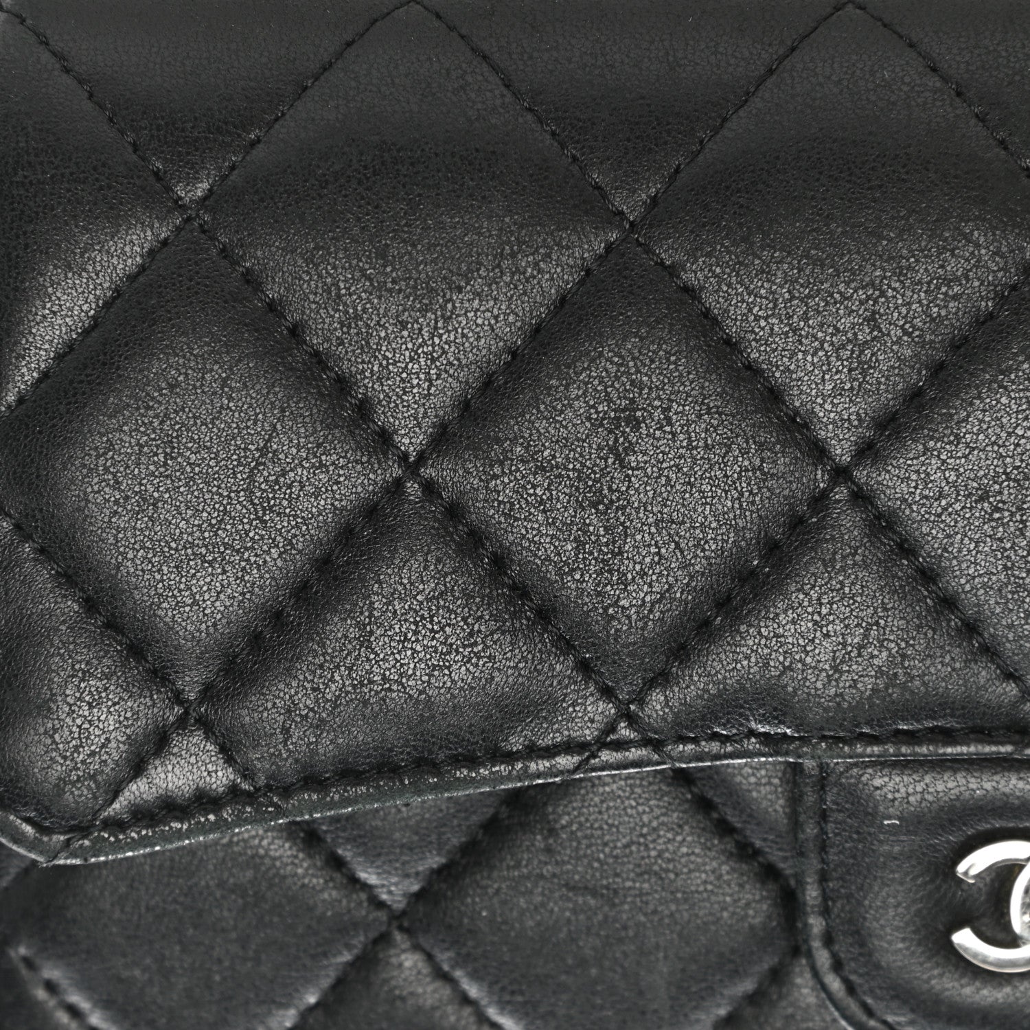 Chanel Lambskin Quilted Large Flap Wallet Black 13 of 16