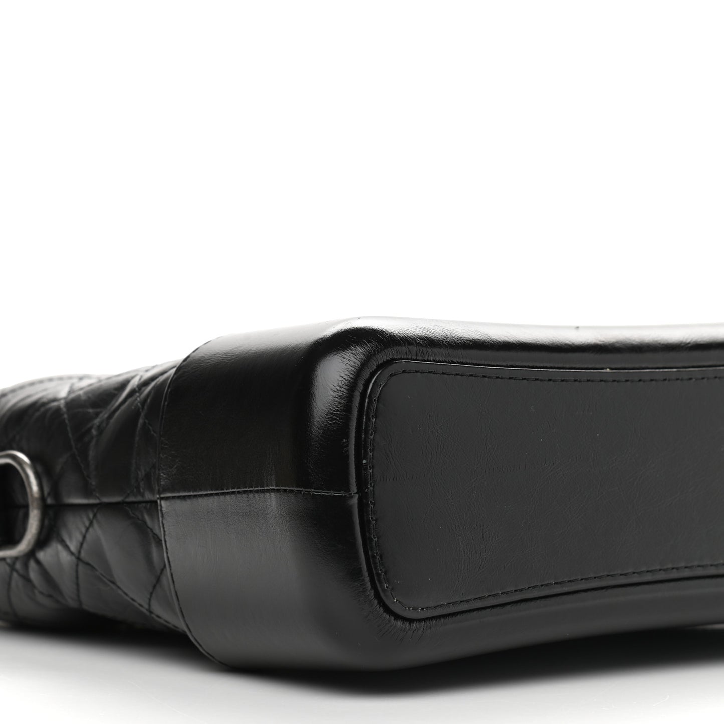 Aged Calfskin Quilted Medium Gabrielle Hobo Black