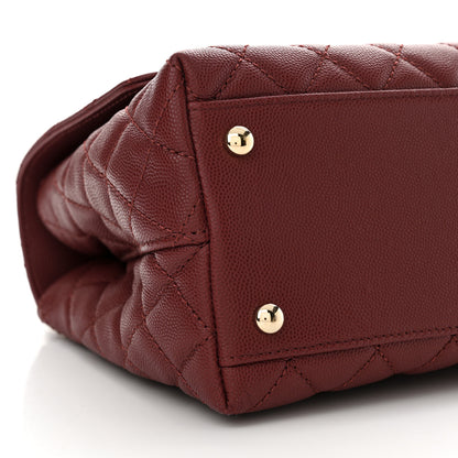 Chanel Caviar Quilted Small Coco Handle Flap Burgundy 9 of 10