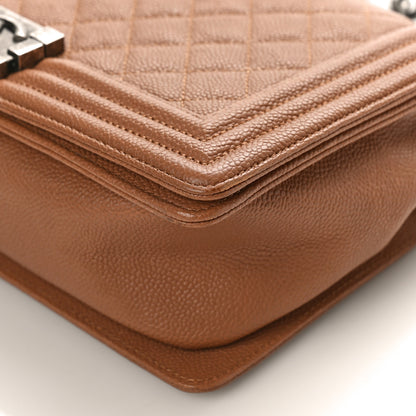 Chanel Caviar Quilted Medium Boy Flap Light Brown 9 of 9