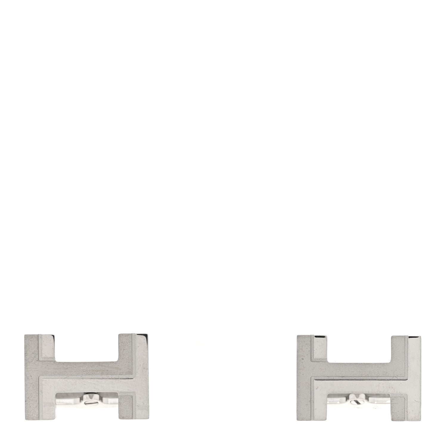 Hermes Palladium H Au Carre Cufflinks Silver 1 of 6