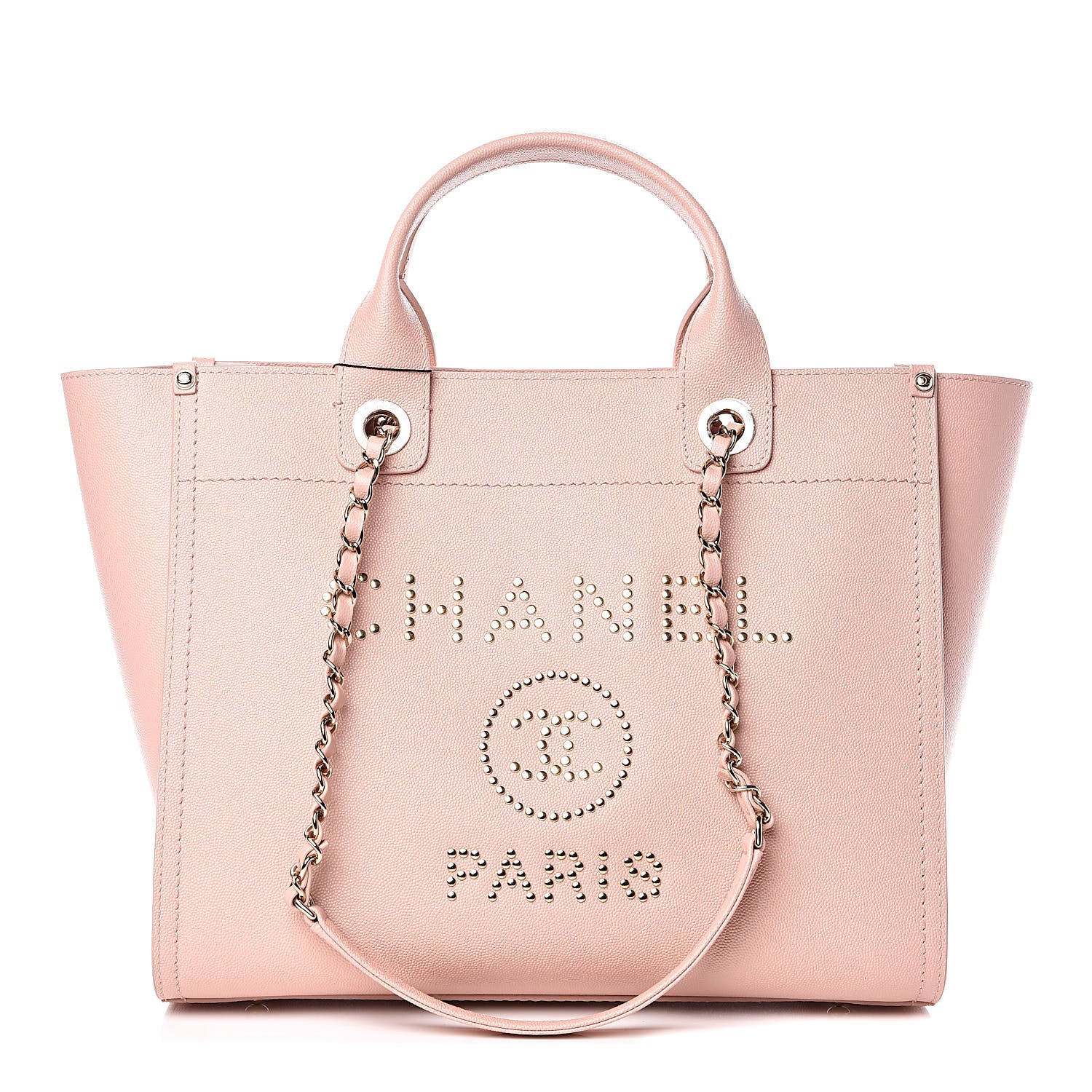 Chanel Caviar Small Studded Deauville Tote Light Pink 1 of 10