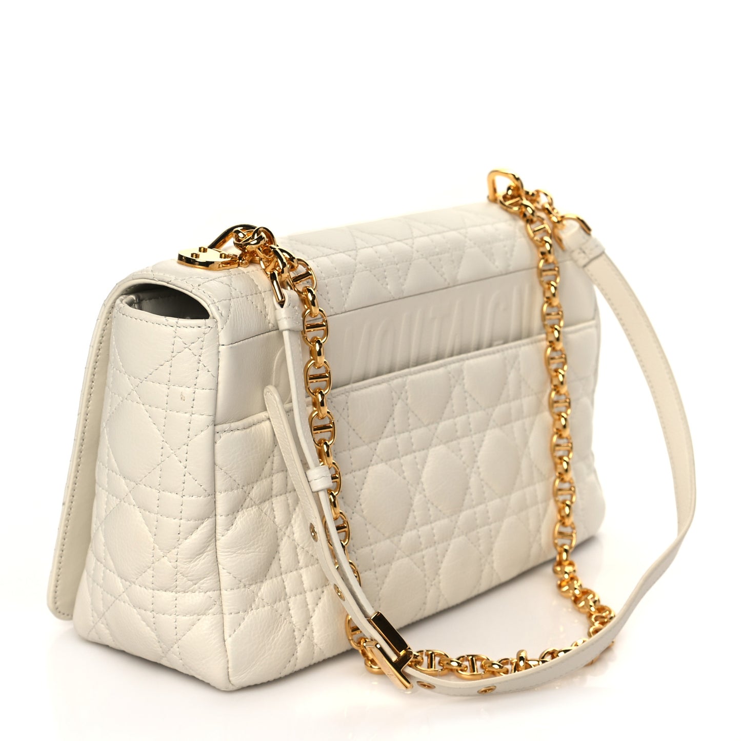 Lambskin Cannage Large Caro Bag Ivory