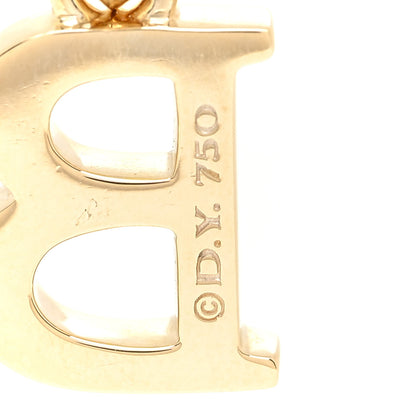David Yurman 18K Yellow Gold Enamel Initial B Charm Pendant White 3 of 3