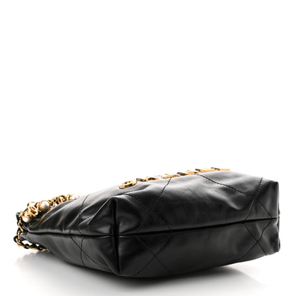 Chanel Shiny Calfskin Quilted Pearl CC Chain Mini Chanel 22 Black 4 of 11