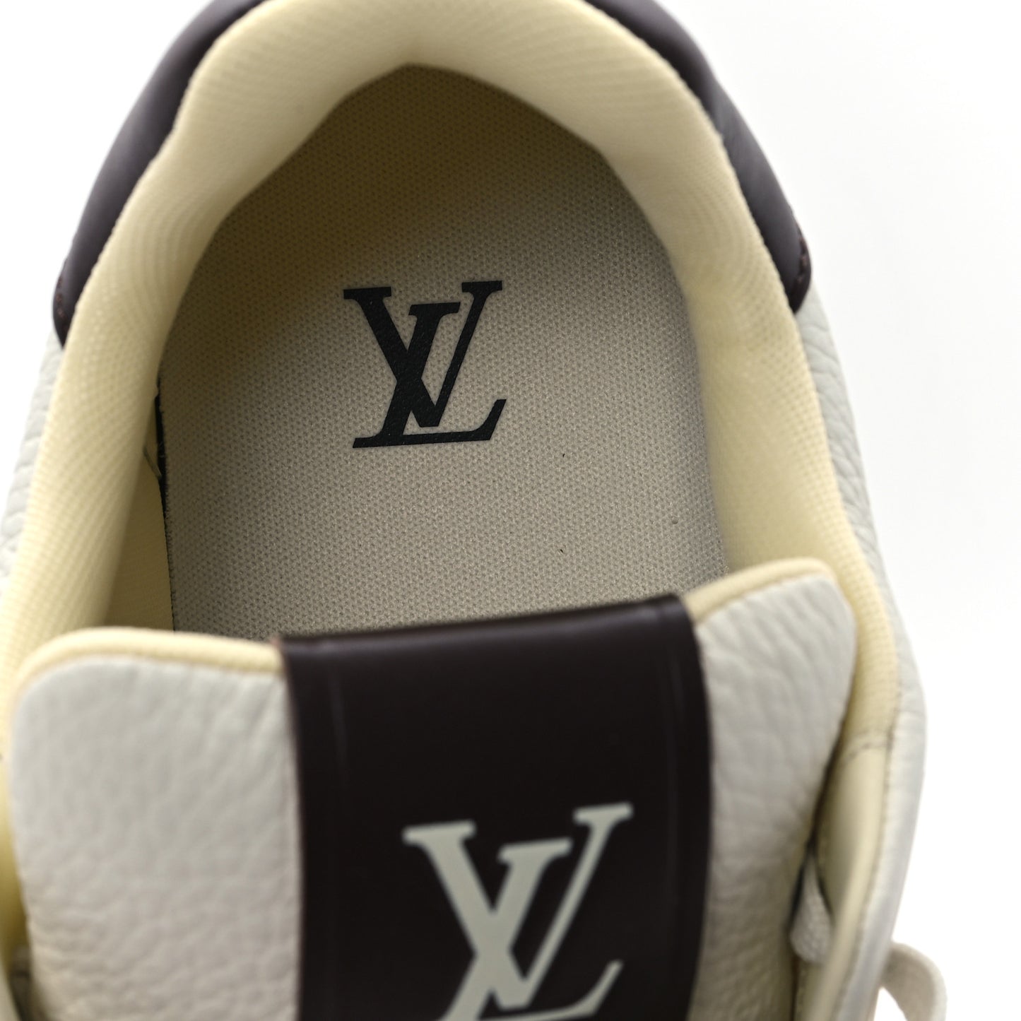 Grained Calfskin Damier Ebene Mens LV Trainer Sneakers 8 Moka Brown