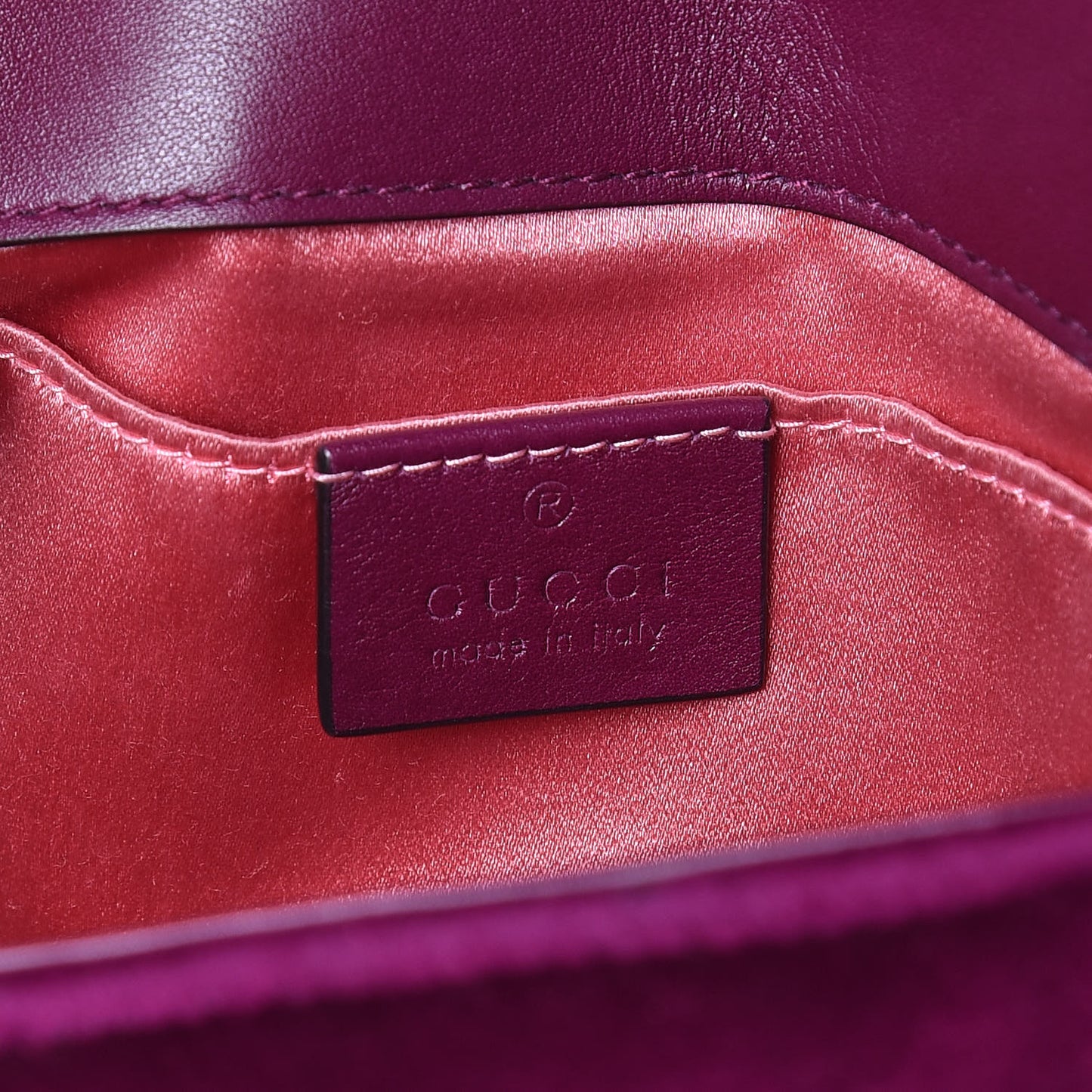 Velvet Matelasse Mini GG Marmont Shoulder Bag Fuchsia Violet Cyclamen