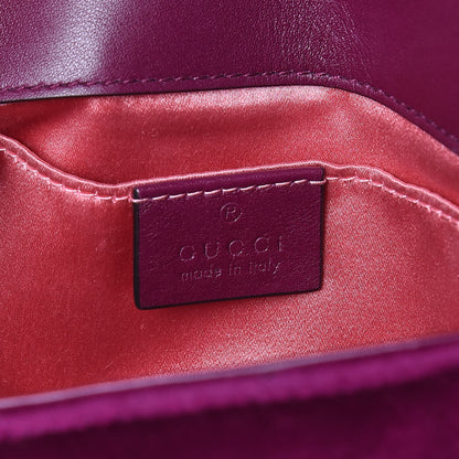 Gucci Velvet Matelasse Mini GG Marmont Shoulder Bag Fuchsia Violet Cyclamen 6 of 10