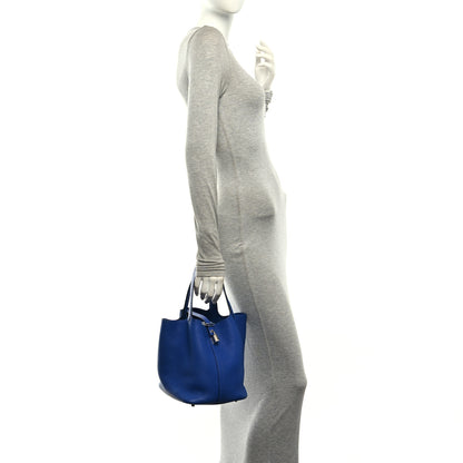 Hermes Taurillon Clemence Picotin Lock 22 MM Bleu Electrique 2 of 10