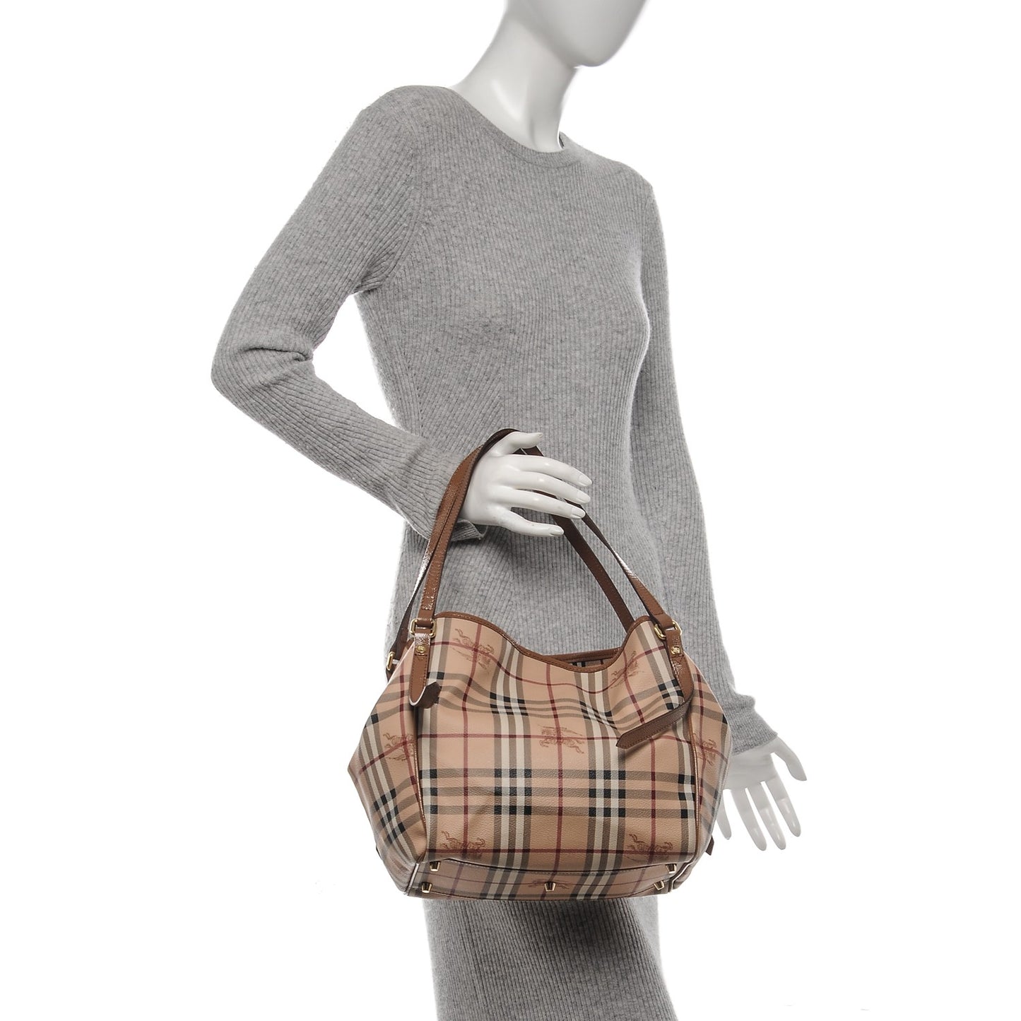 Haymarket Check Small Canterbury Tote Dark Sand