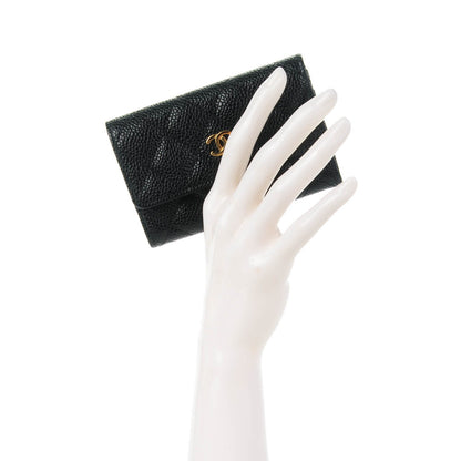 Chanel Caviar Quilted Flap Card Holder Black 2 of 8