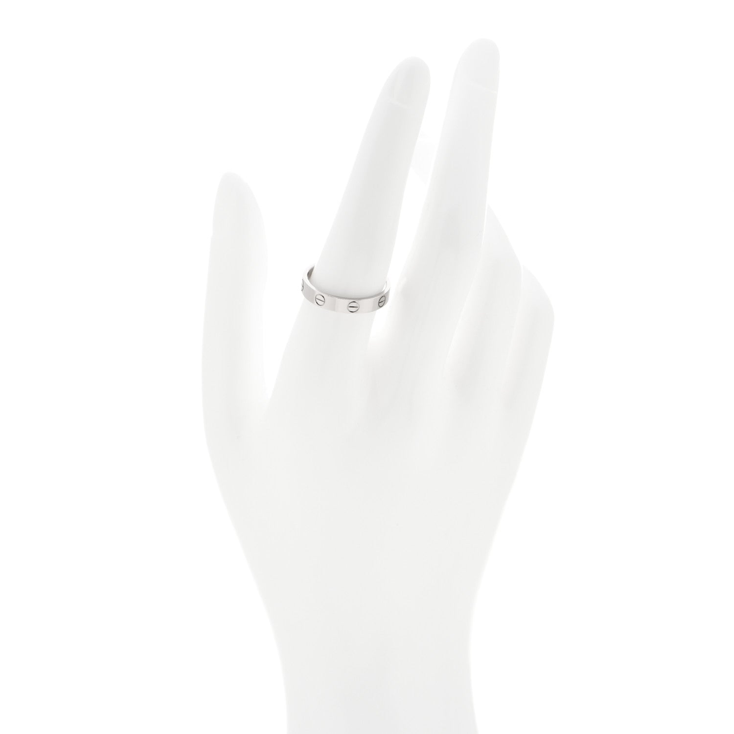 Cartier 18K White Gold 3.5mm LOVE Wedding Band Ring 57 8 2 of 5