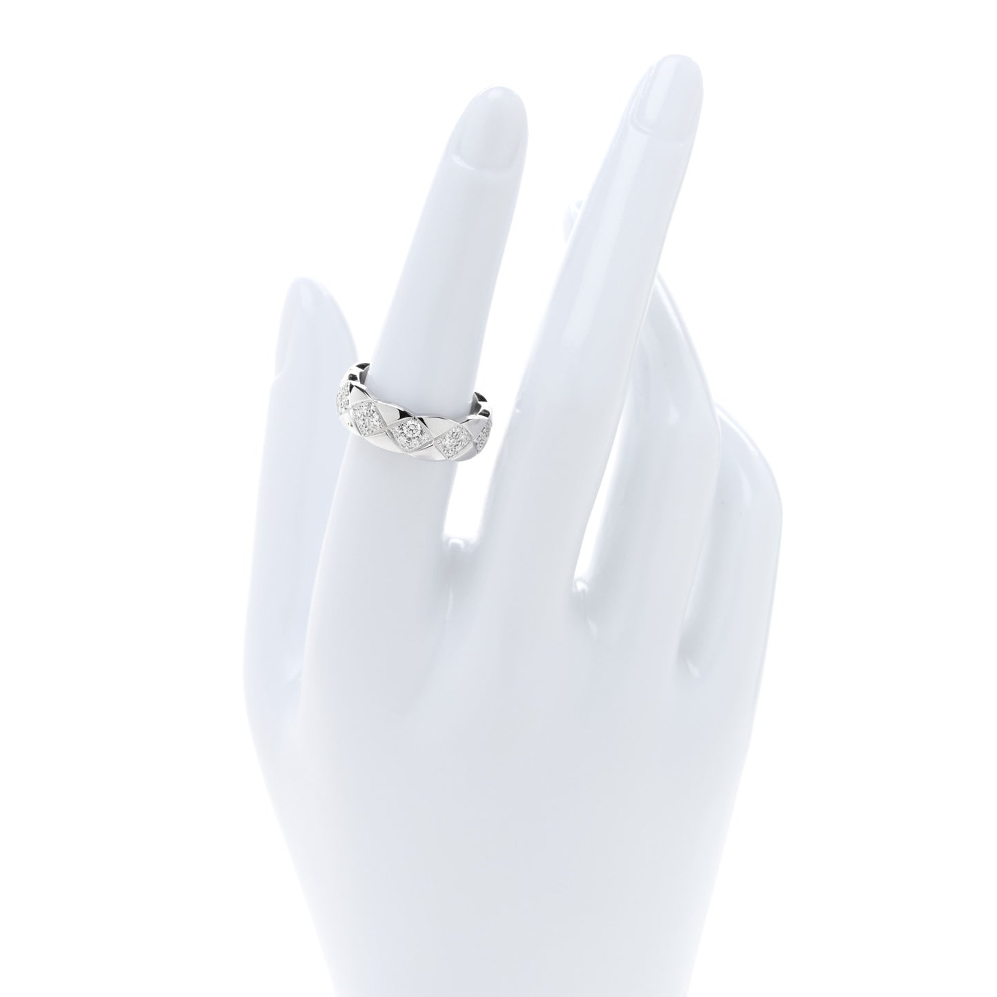 18K White Gold Diamond Small Coco Crush Ring 54 7