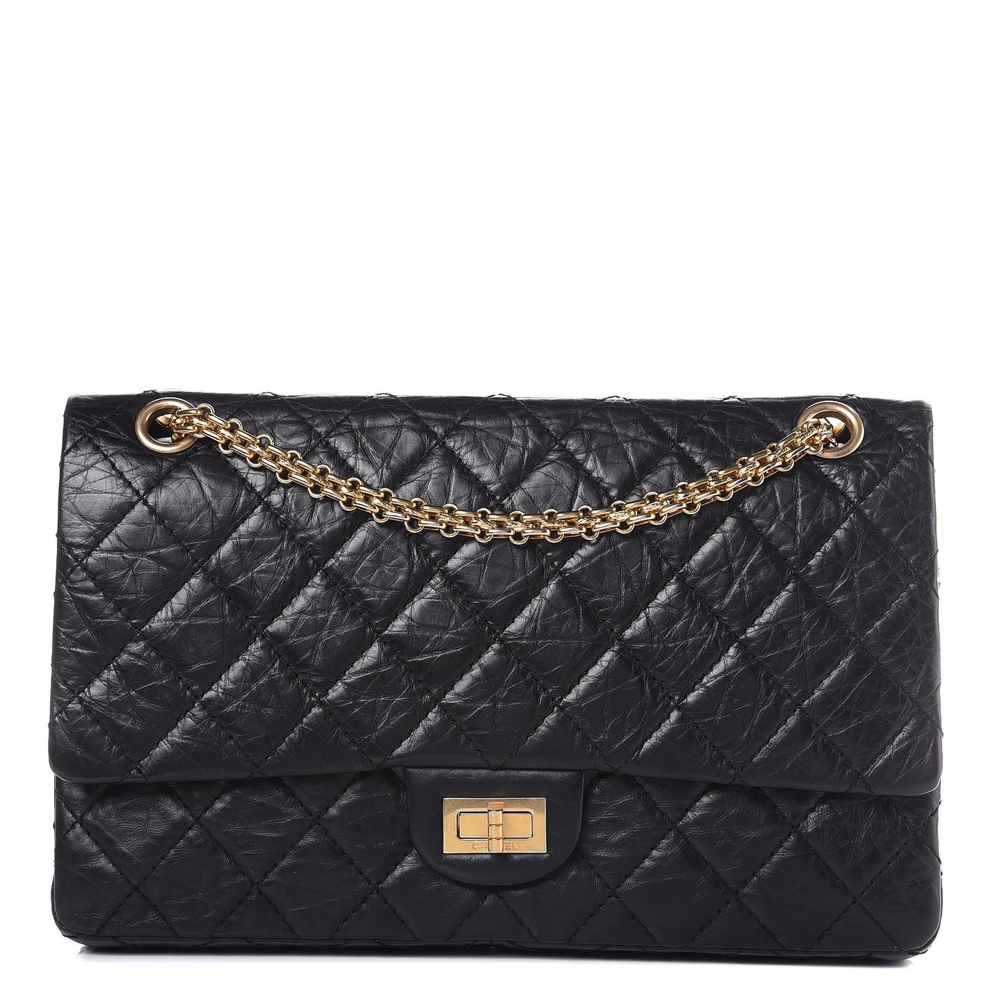 Aged Calfskin Quilted 50th Anniversary 2.55 Reissue 226 Flap Black