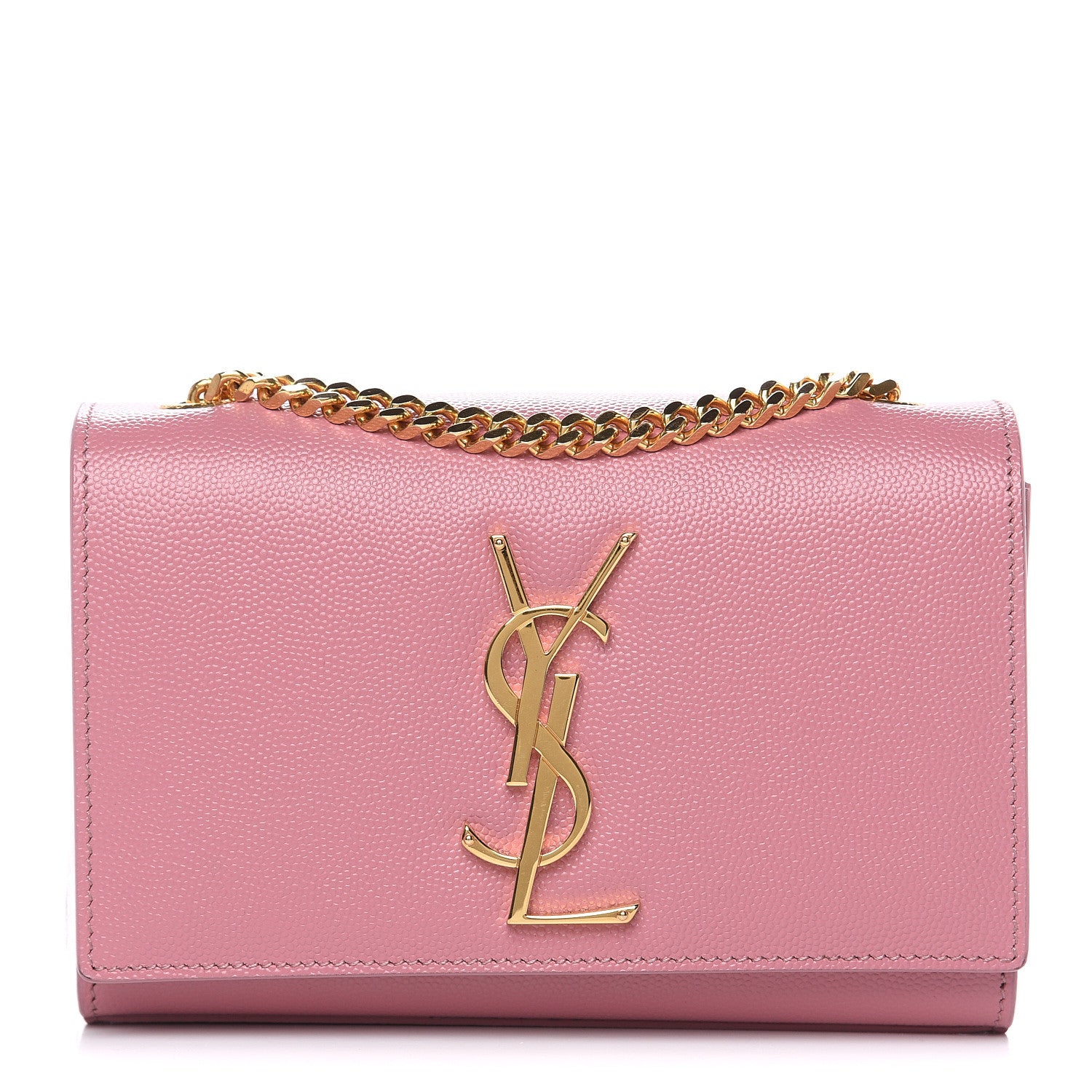 Saint Laurent Grain De Poudre Small Classic Monogram Kate Satchel Old Rose 1 of 9