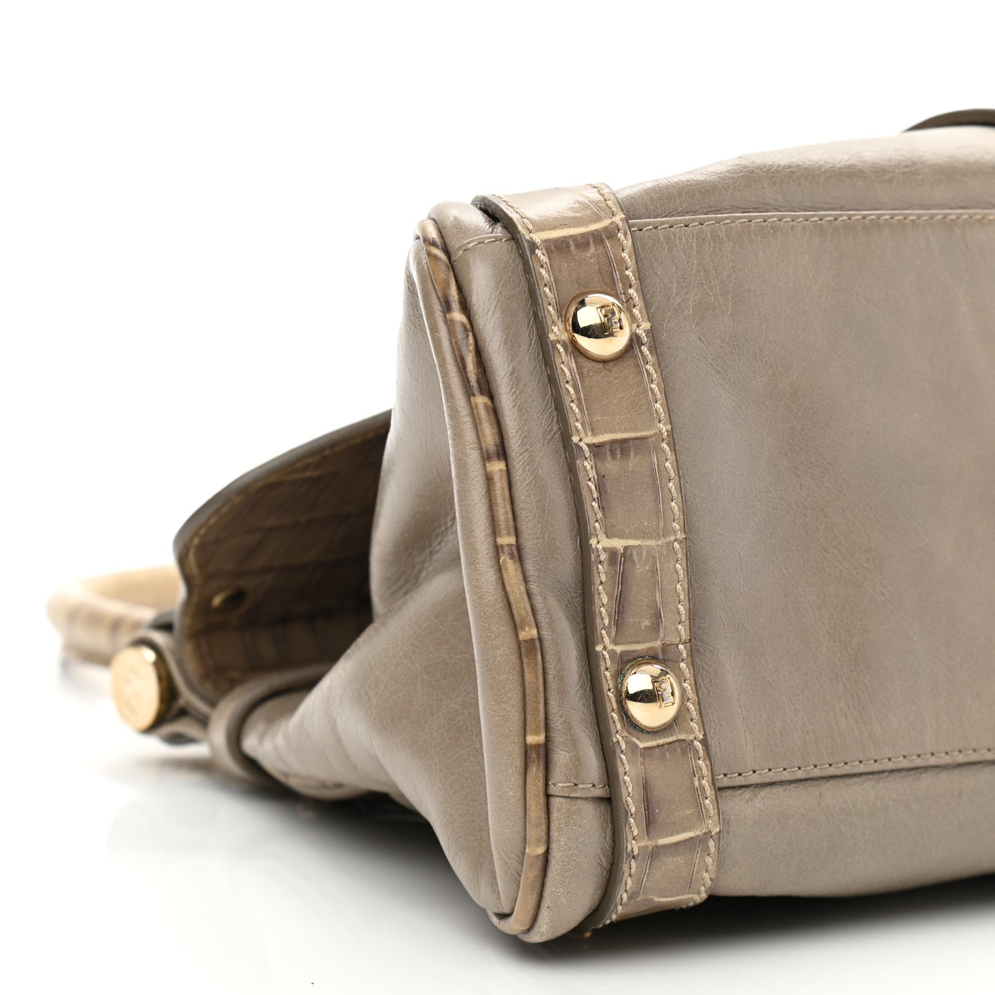 Lambskin Crocodile Embossed Medium Magic Bag Beige