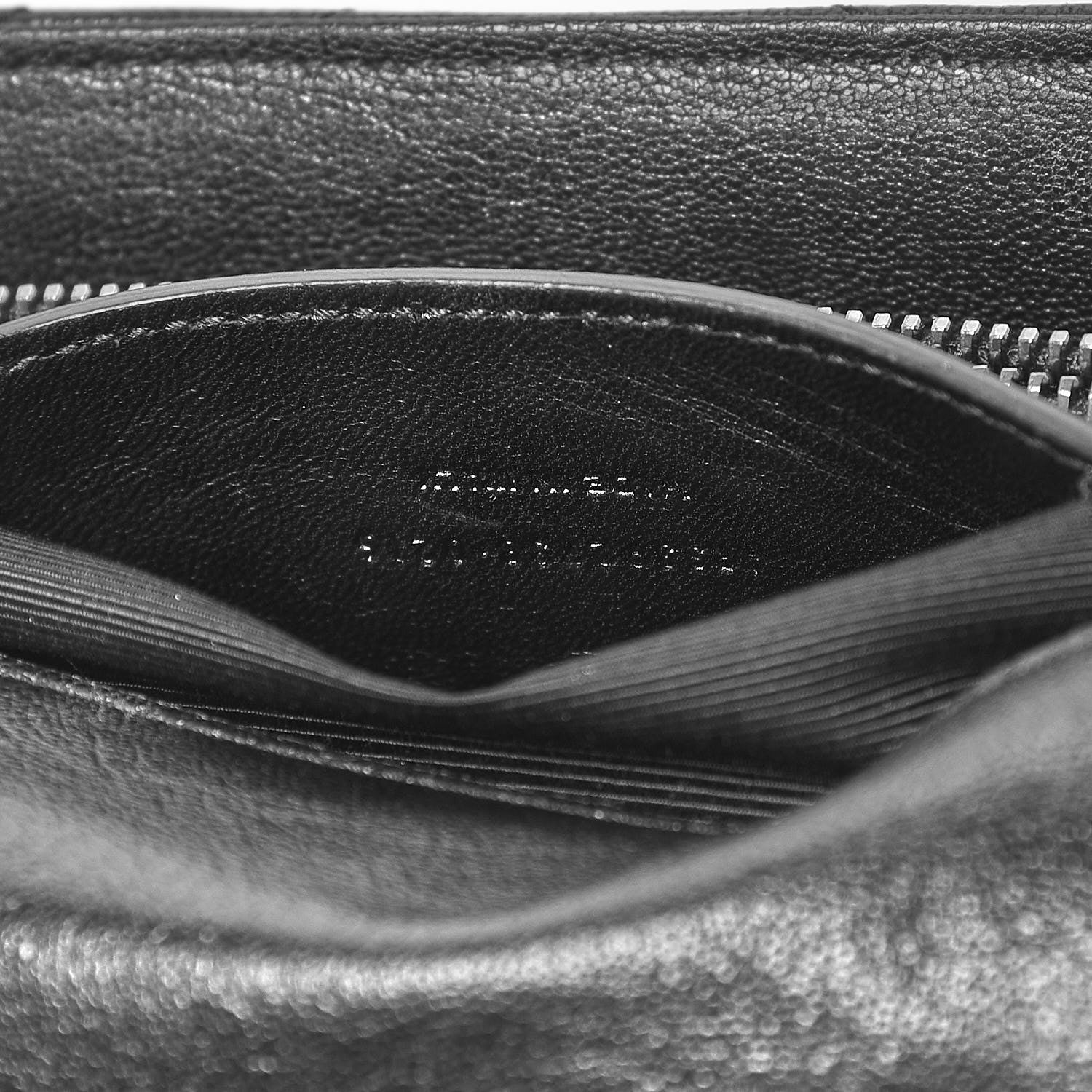 Saint Laurent Sheepskin Matelasse Chevron Monogram Large College Satchel Black 11 of 11