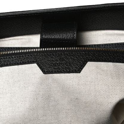 Gucci Jacquard Black Denim GG Monogram Medium Ophidia Shopping Tote Black Ivory 5 of 10