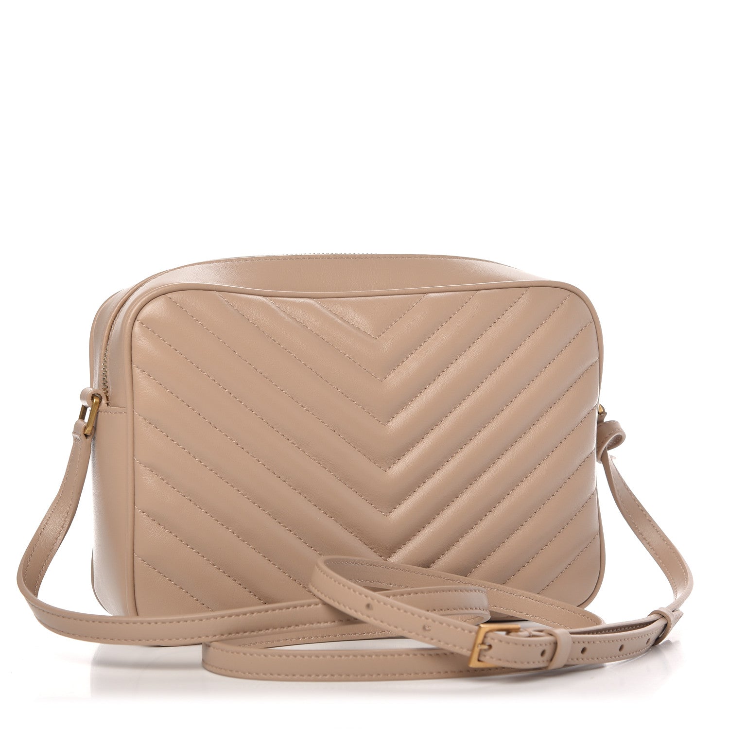 Saint Laurent Calfskin Matelasse Monogram Lou Camera Bag Dark Beige 3 of 9