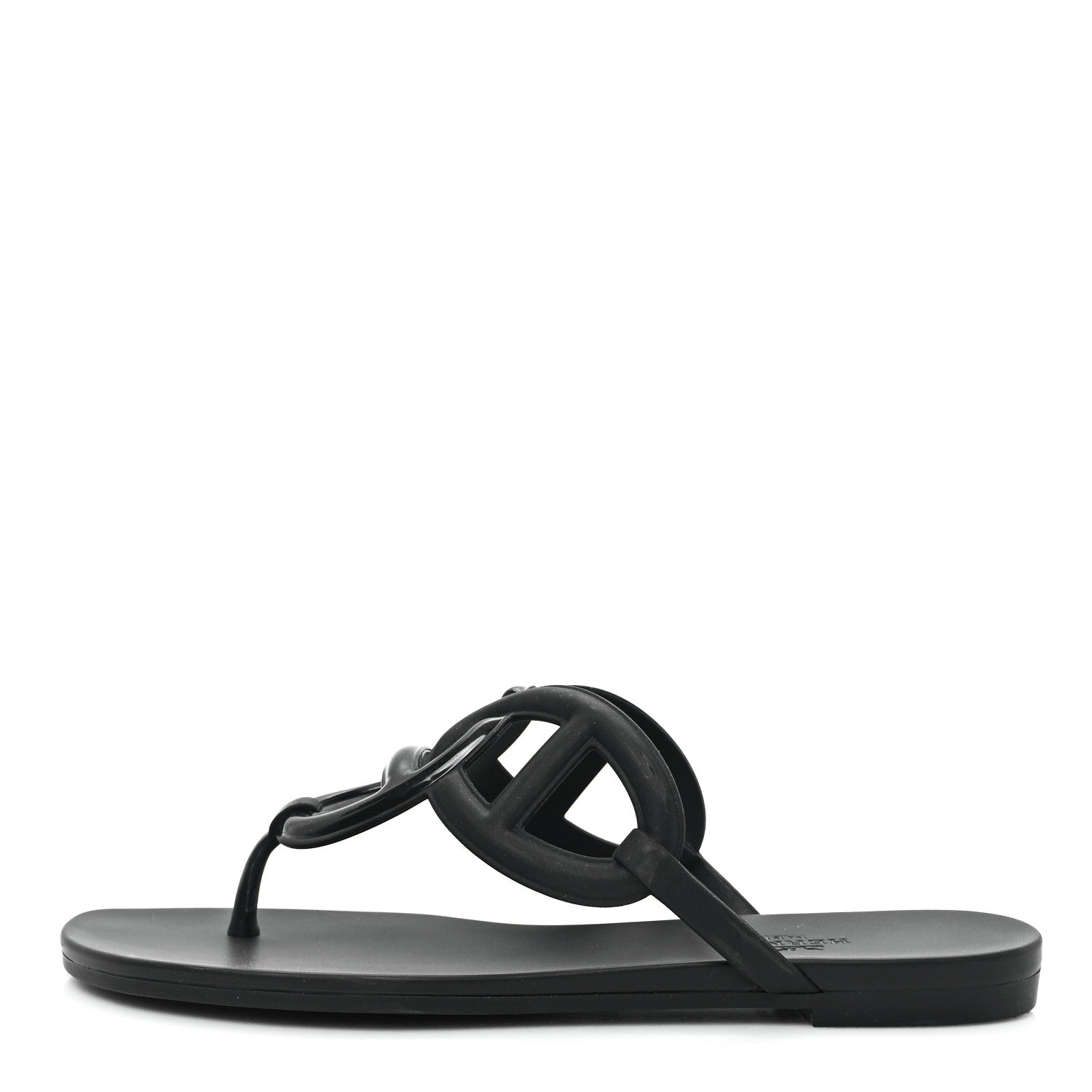 Hermes Rubber Womens Egerie Sandals 35 Black 1 of 10