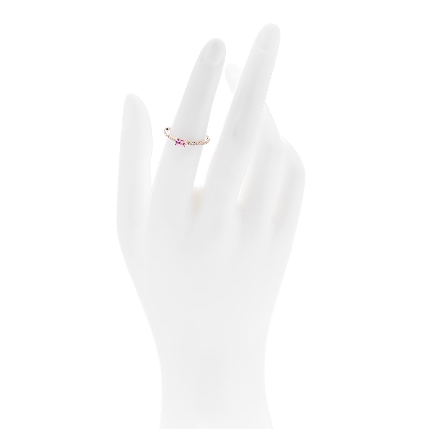 Tiffany 18K Rose Gold Diamond Pink Sapphire Novo Horizon Ring 50 5.5 2 of 5